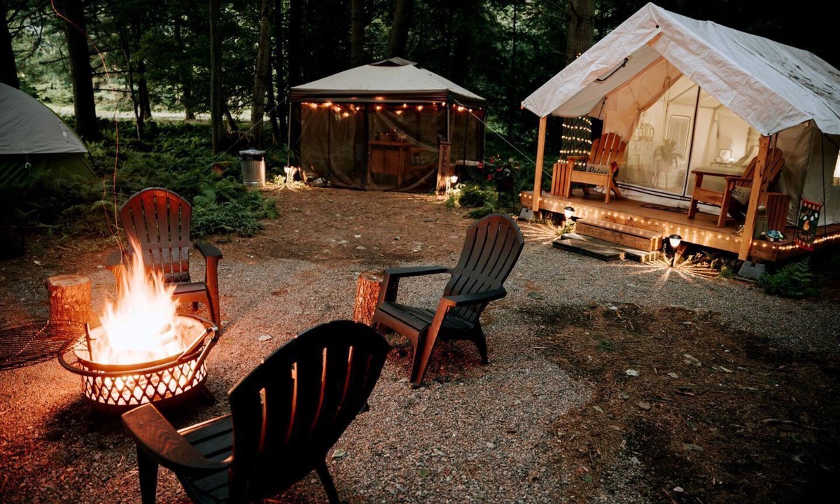 Huntington Mills House | Serene Safari Tent For a Glamping by Getaway Rickett's Glenn State Park Nestled in the Heart of Huntington Mills, Pennsylvania