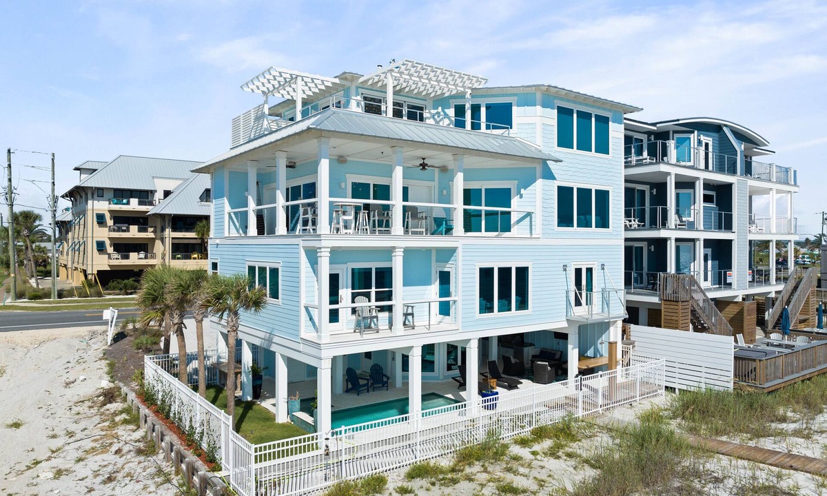 Mexico Beach House | Serenity Now MB: Modern Beachfront Home- Sleeps 11, Priv. Heated Pool, 3 Suites