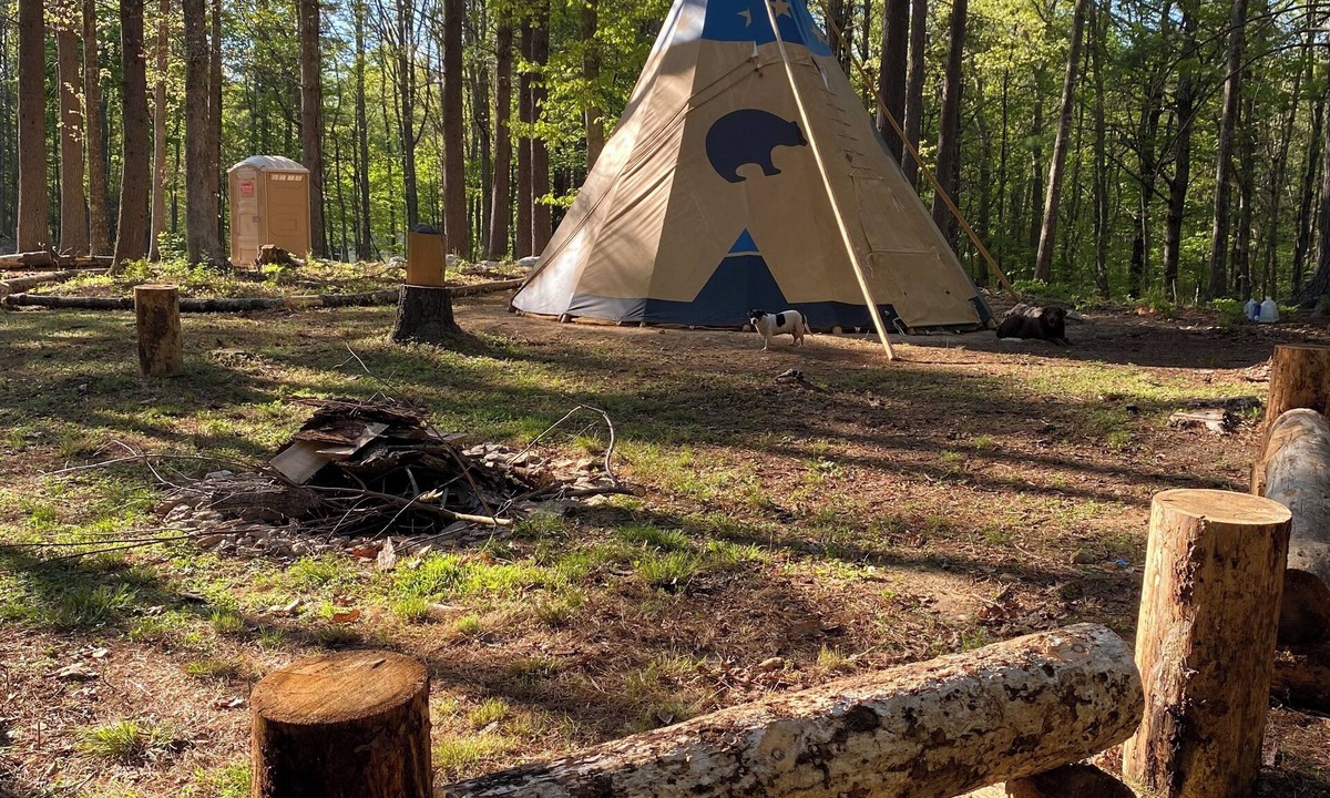 Ironto RV Rental | Sleep under the trees in a Native American Tipi - off-grid glamping experience!