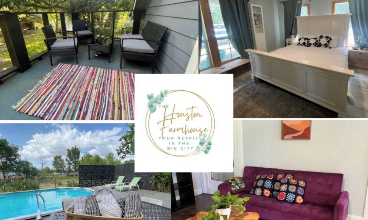 Central Southwest Other | Sleeps 10! NRG/Med Cntr 4/2 Houston Farmhouse w/POOL, balcony, HUGE lvng room.