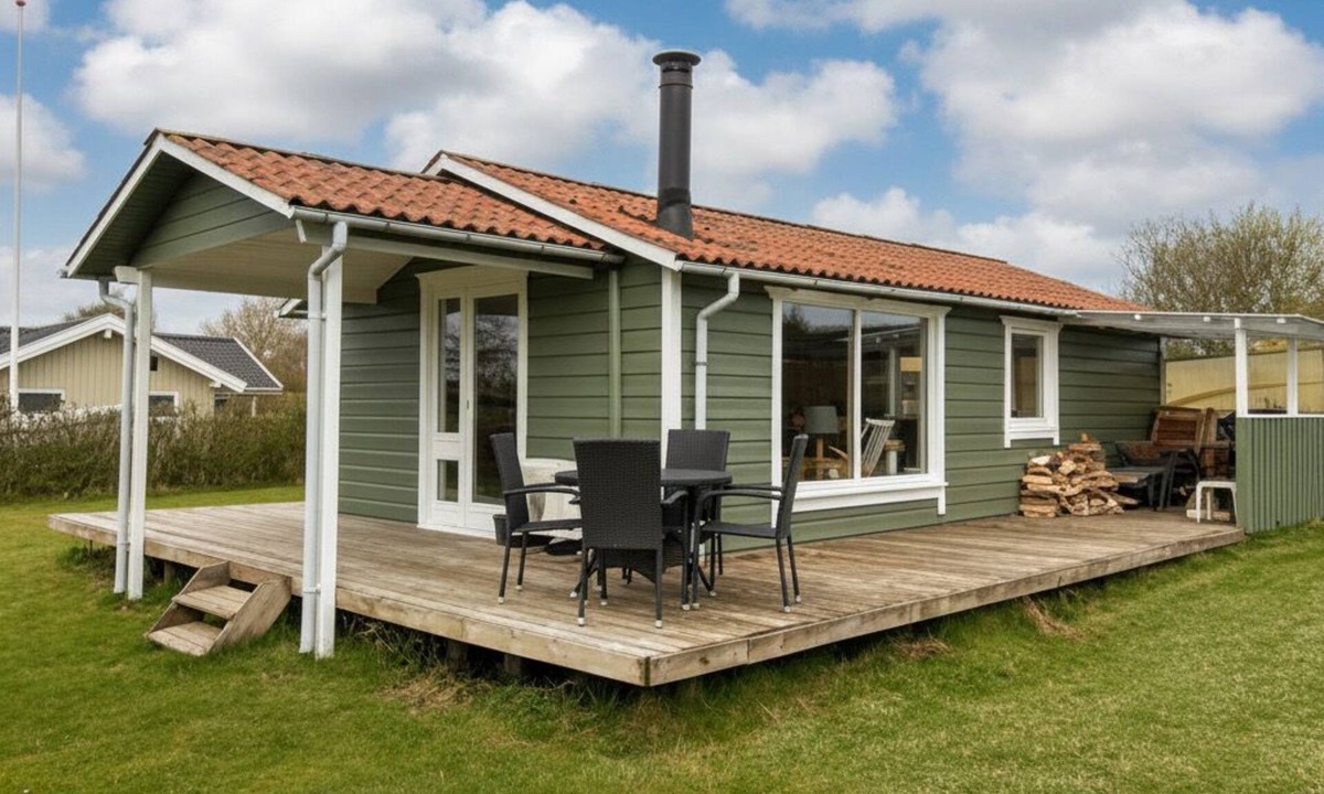 Bogense Cottage | Sommerhus 200m fra vandet med solnedgang og badebro