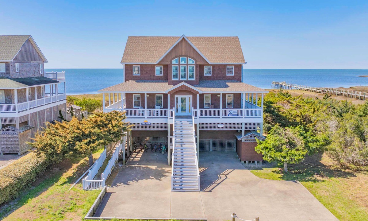 Wind Over Waves House | Soundfront Home w/Private Pool, 2 Hot Tubs, Elevator, Community Boat Ramp, More