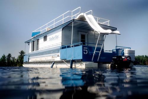 Babbitt House | Spacious Getaway Series Cabin-Style Boat with Water Slide Near Babbitt, MN