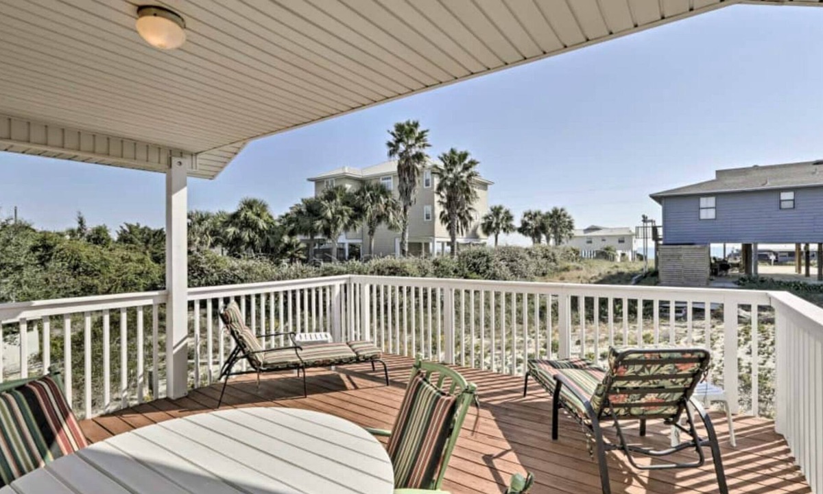 St. George Island House | Sparkling Gulf View From A Partially Covered Deck