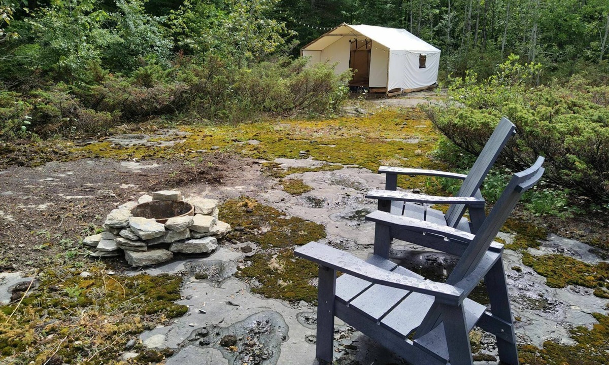 Kirkfield RV Rental | Stargrass Tent | Campground with Quarry Lake