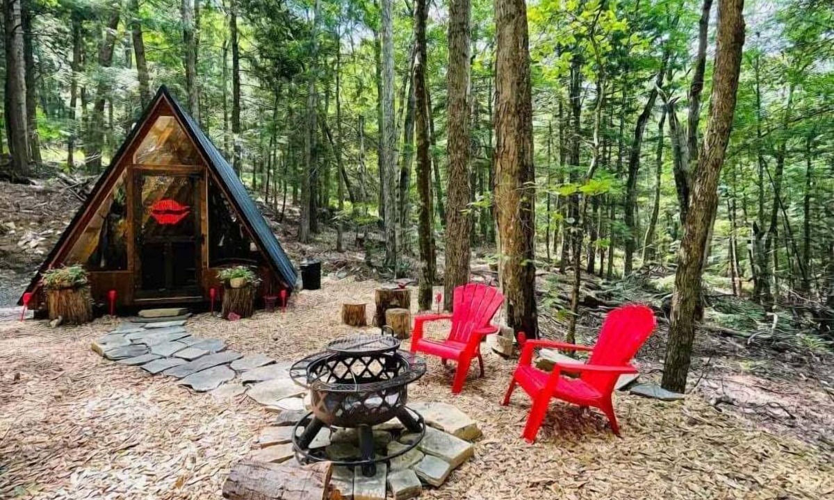 Sidney RV Rental | Stay Wild | Cozy A-Frame Cabin & Glamping Escape