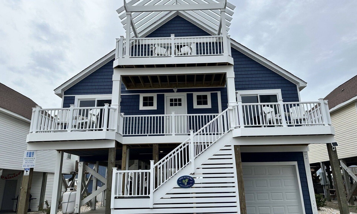 Ocean Isle Beach House | Steps to Beach, Private pool,6-pass golf cart incl