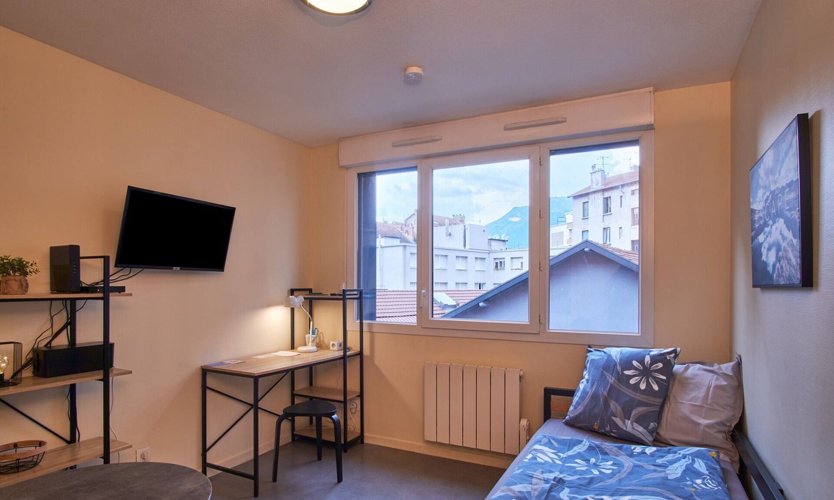 Quartier Hyper-Centre Apartment | Studio Apartment 'Studio Grenoble' with Mountain View and Wi-Fi