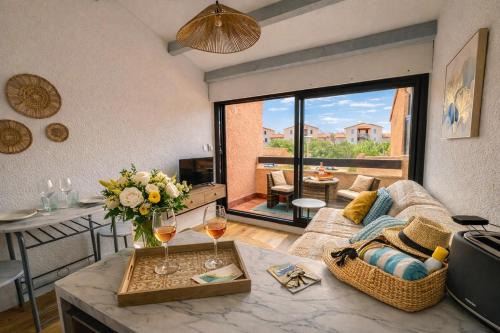 Leucate Apartment | Studio cosy balcon sud - plage naturiste 75 m