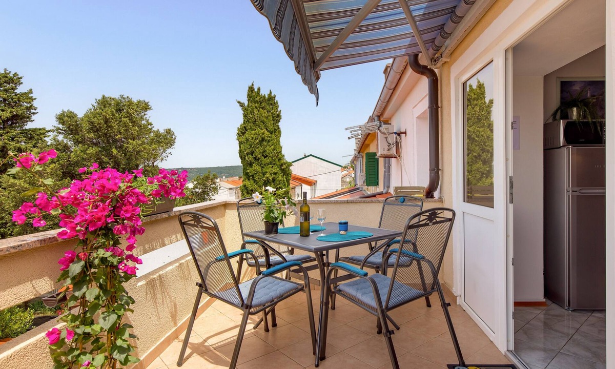 Punat Apartment | Studio flat with terrace and sea view Punat, Krk (AS-15451-a)