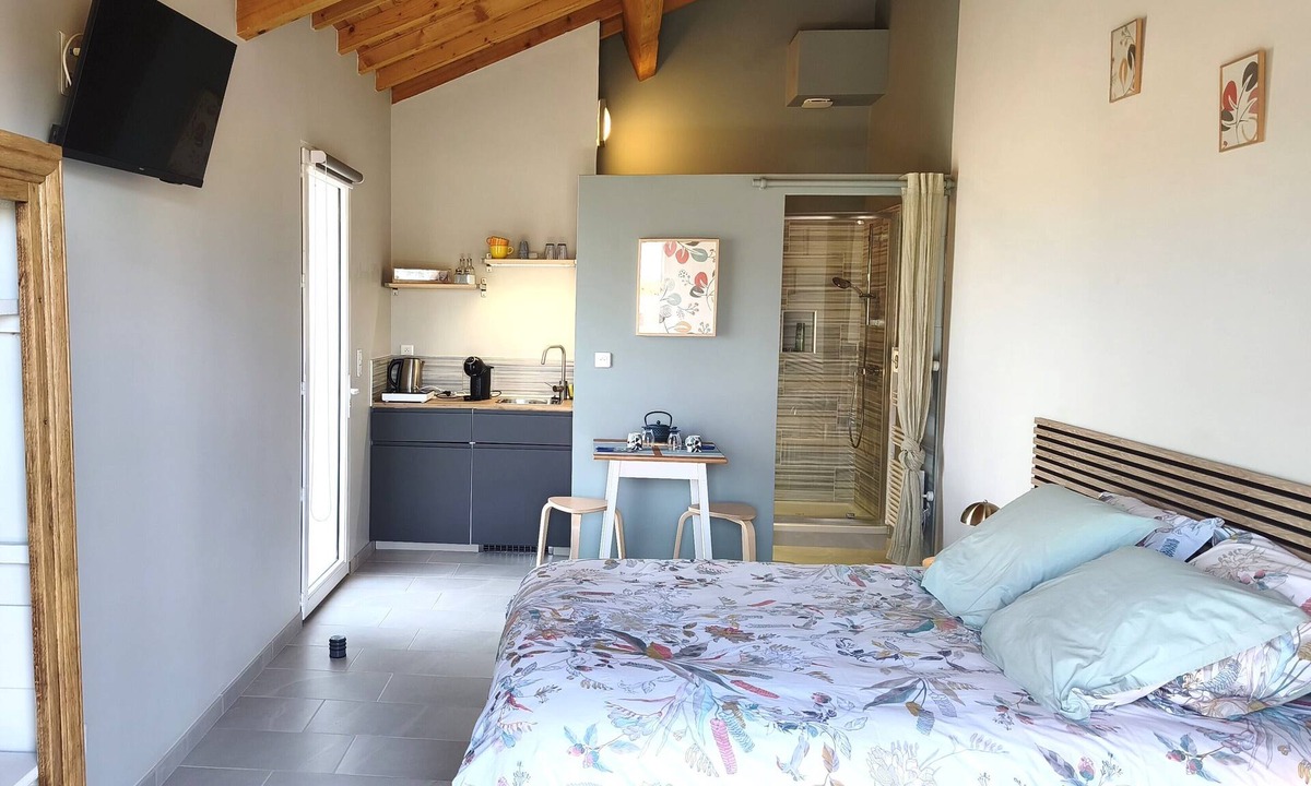 Saulcet Apartment | Studio "Private Room, En-Suite Bathroom" with Private Terrace, Wi-Fi and Air Conditioning