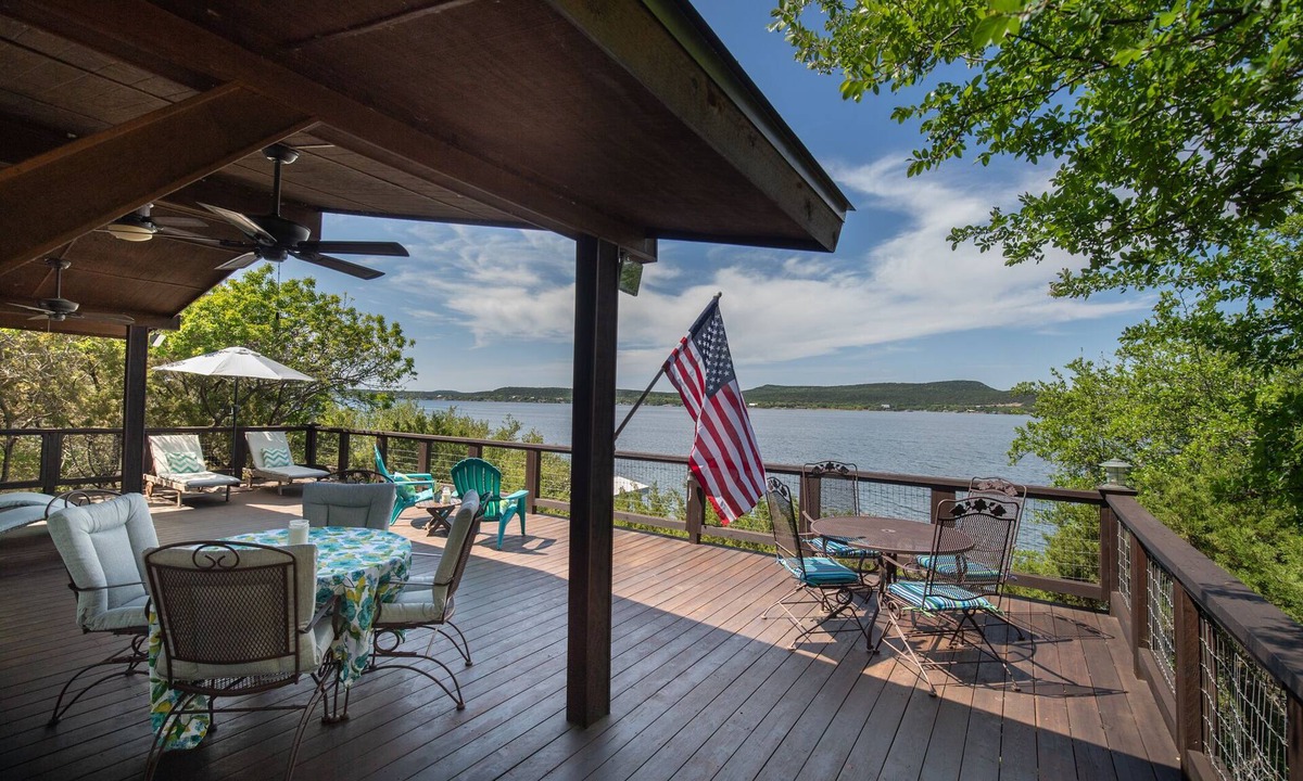 Graford Cabin | Stunning Views! Enchanting Peninsula Lake Front Cabin with Dock, Kayaks, Hiking