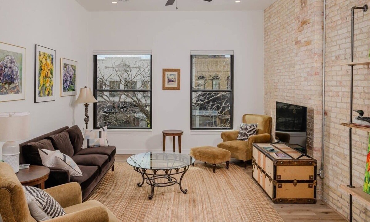 Neenah Apartment | Stylish Downtown Neenah Flat - Walk to Everything!