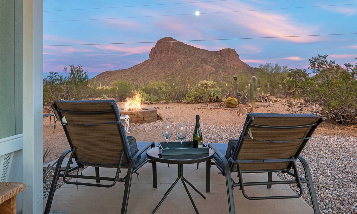 Picture Rocks House | Summer Nights Near Saguaro National Park West with Mountain Views + Firepit