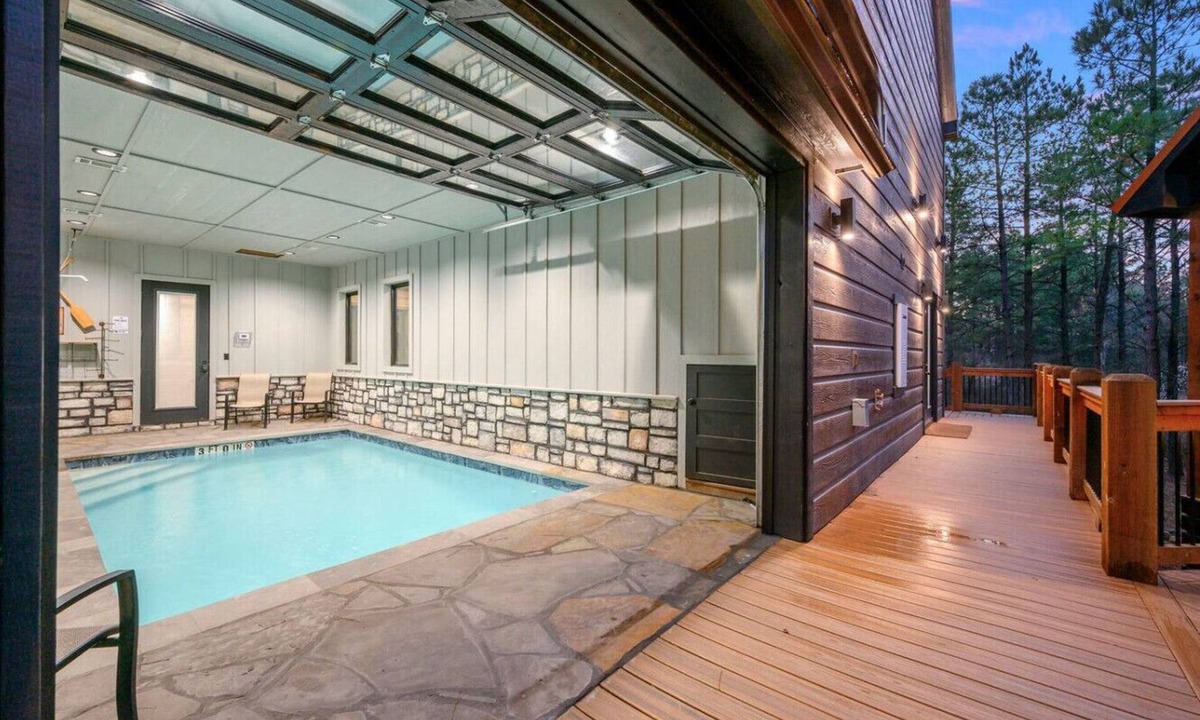 Broken Bow Cabin | Swimming Beaver Mansion · Indoor Pool Year-Round, Sleeps 28, Game Room, Views!