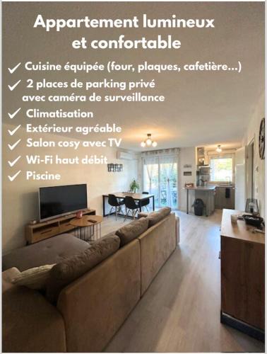 Toulouse North Apartment | T2 cosy, calme et 2 Parking privé avec Piscine