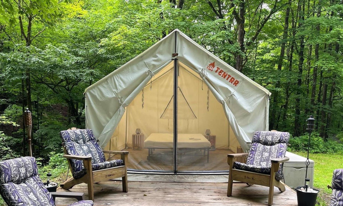Fishs Eddy RV Rental | Tentrr Signature Site - Paradise Falls - Coleman Outfitted Site
