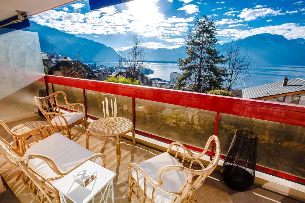 Montreux Apartment | Terrace with Lake & Mountain View