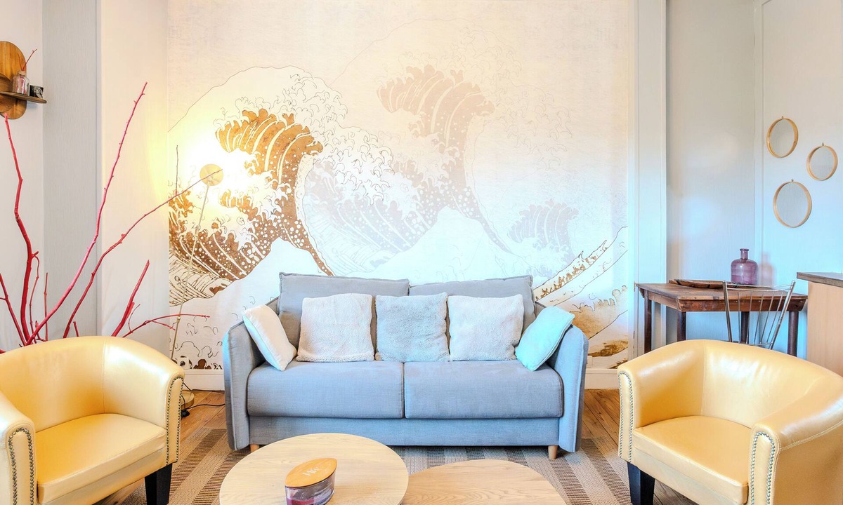 Quartier du vieux cimetiere Apartment | The elegant Japandi-200m from train station-Wifi-Nefflix