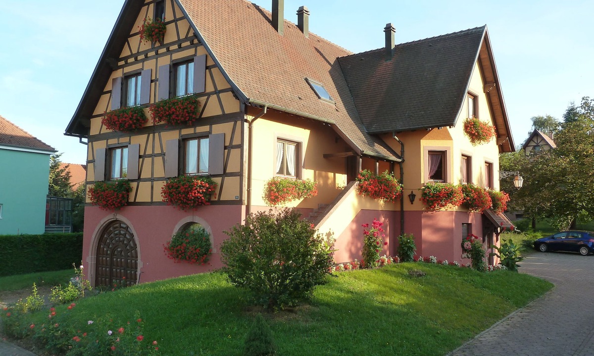 Epfig Apartment | The Gitzelbrunnen. Typical half-timbered house