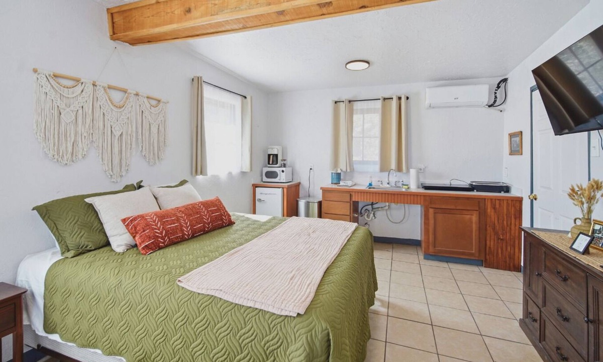 Truth or Consequences Apartment | The Lakeview Kitchenette - 1 Queen Bed