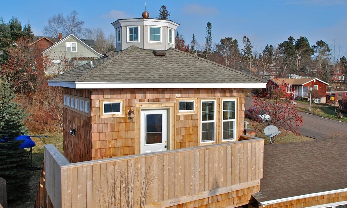 Grand Marais Apartment | The Lighthouse. unique lodging overlooking the harbor. Sauna special!