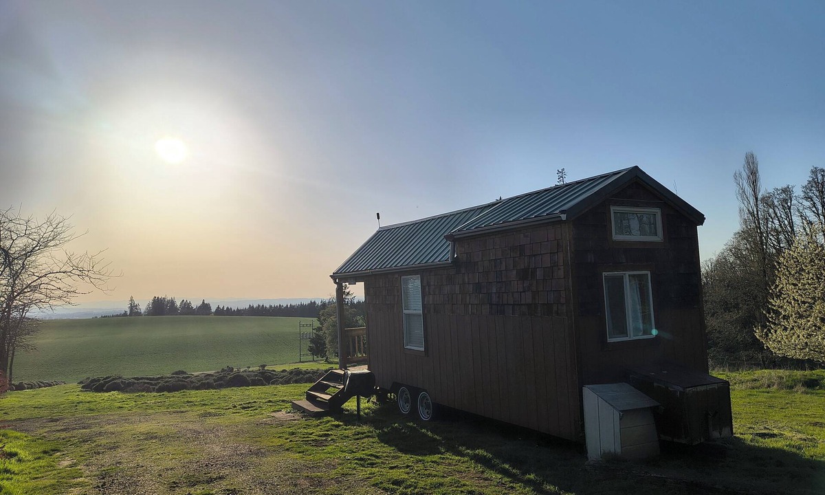 Silverton Cabin | "Tiny Home" at Buena Vista Lavender Farm with private porch and a stunning view