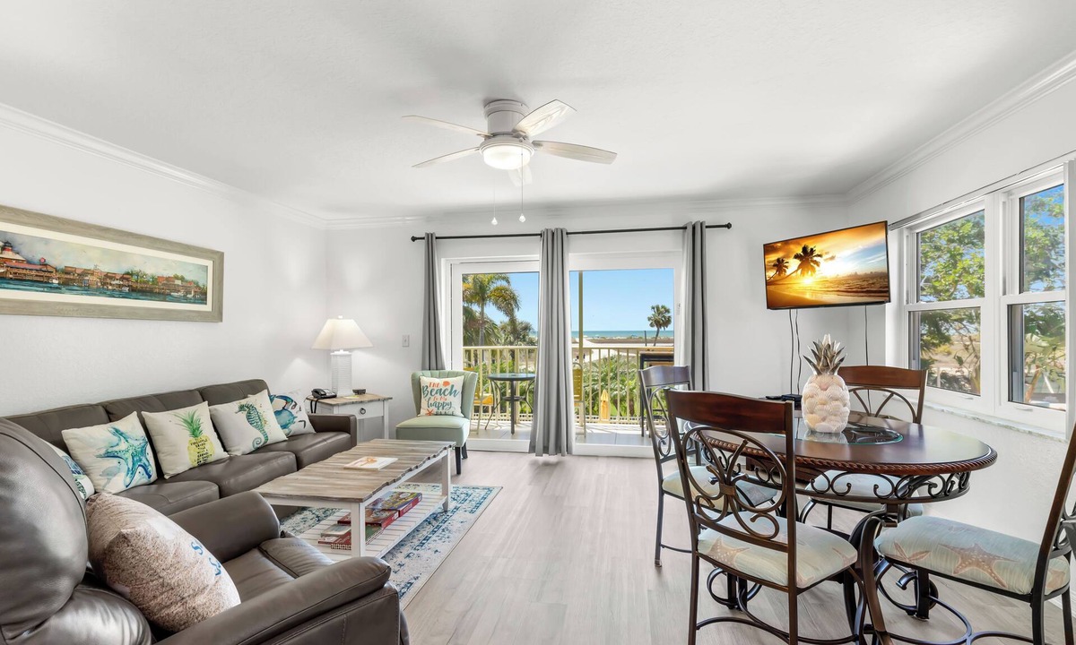 Treasure Island Condo | Treasure Island Beach Front Renovated with Great Sunsets South Beach 208
