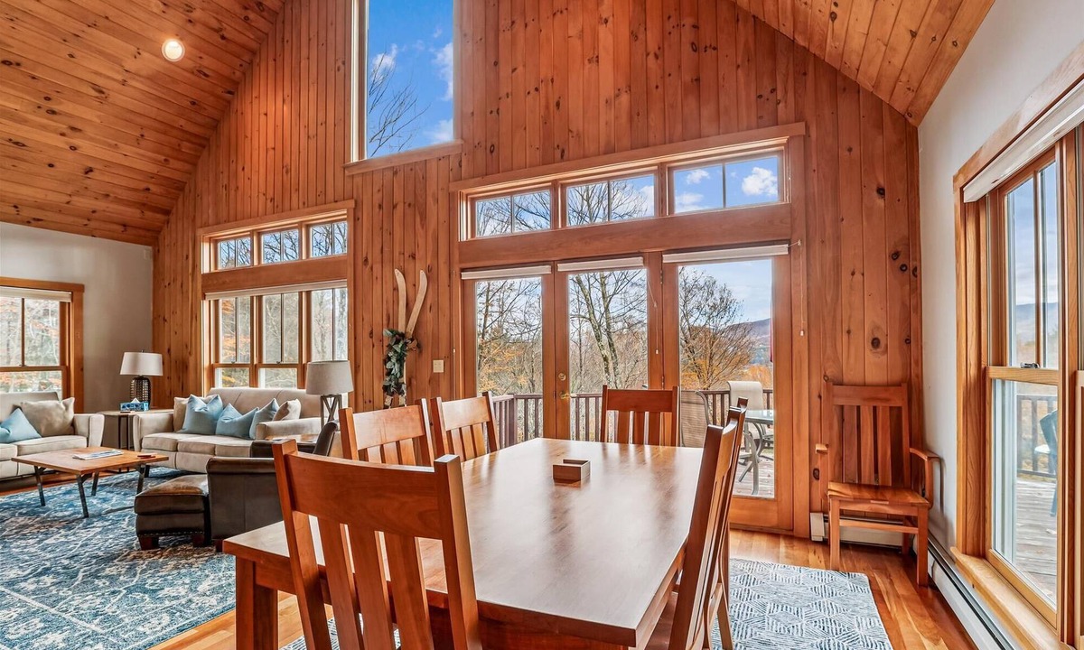 Stowe Area House | Treetops: 4 br, woodstove, a/c, deck & views, firepit, garage, great location!