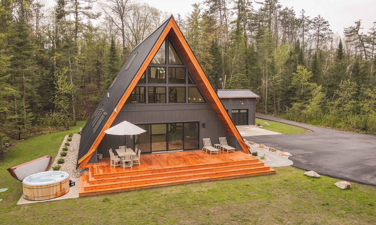Indian River House | TreeTops Ayframe, Supersized AFrame on the River with Hot Tub
