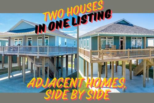 Crystal Beach House | Two Adjacent Cabins, Sleeps 18