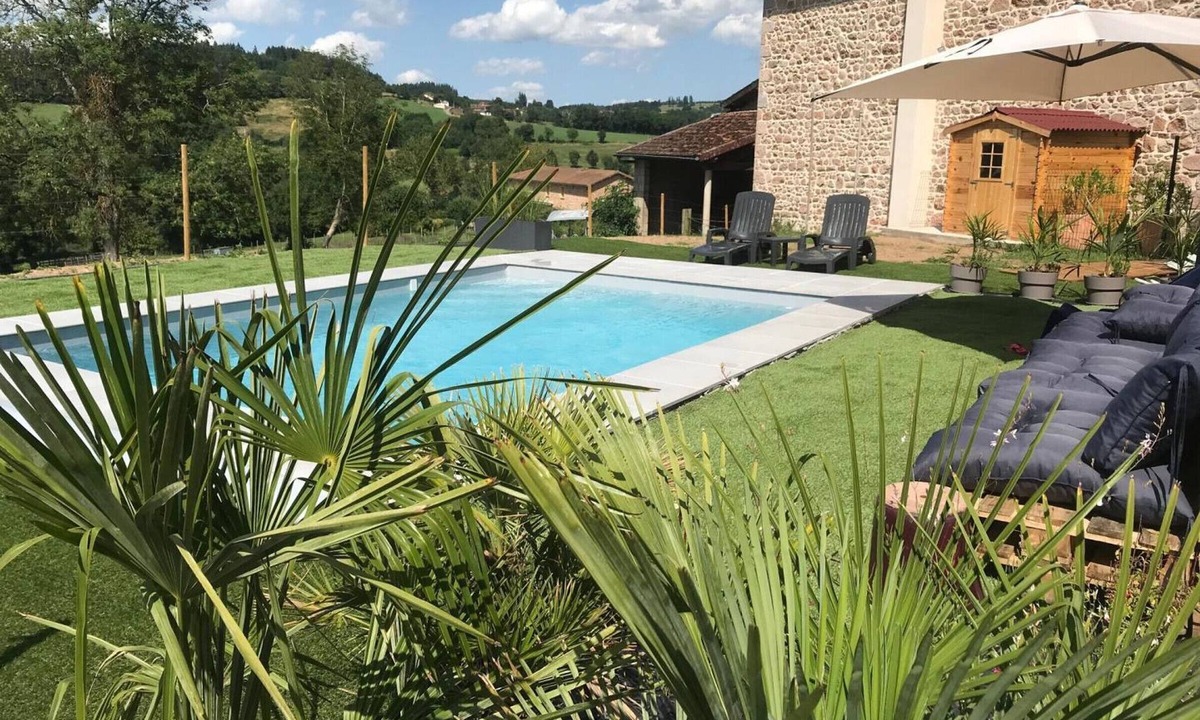 Belmont-de-la-Loire Cottage | Two cottages with fireplace and shared pool, pets allowed, for 13 guests