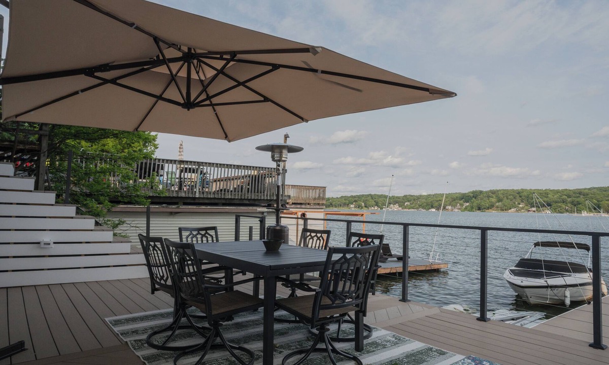 Hopatcong House | Two-Home Waterfront Compound, with AC in charming Hopatcong