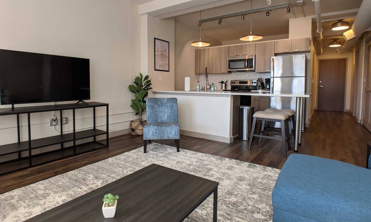 Downtown Wichita Apartment | Upgraded Kitchen with Fitness Studio in DT Wichita