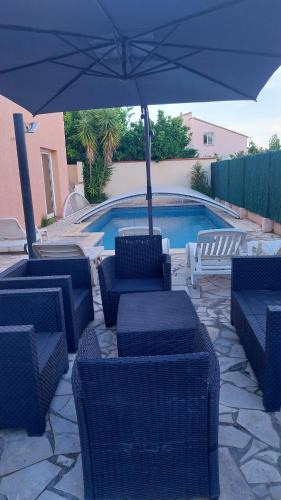 Saint-Hippolyte Bed & Breakfast | villa climatisée avec grande piscine