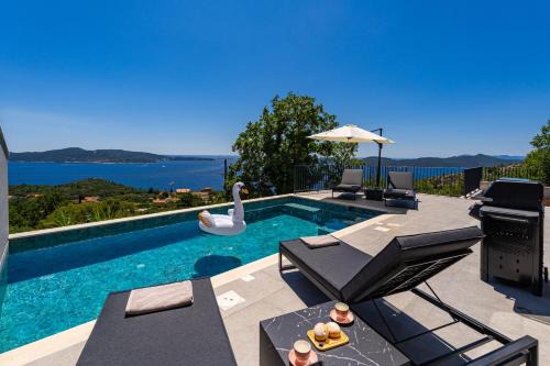 Brsecine Villa | Villa Blue Sunset - Stunning Sea View Luxury Villa with Private Heated Pool