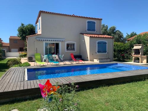 Elne Villa | Villa climatisée avec piscine privée, 3 ch, jardin, parking et WIFI à Elne - FR-1-776-113
