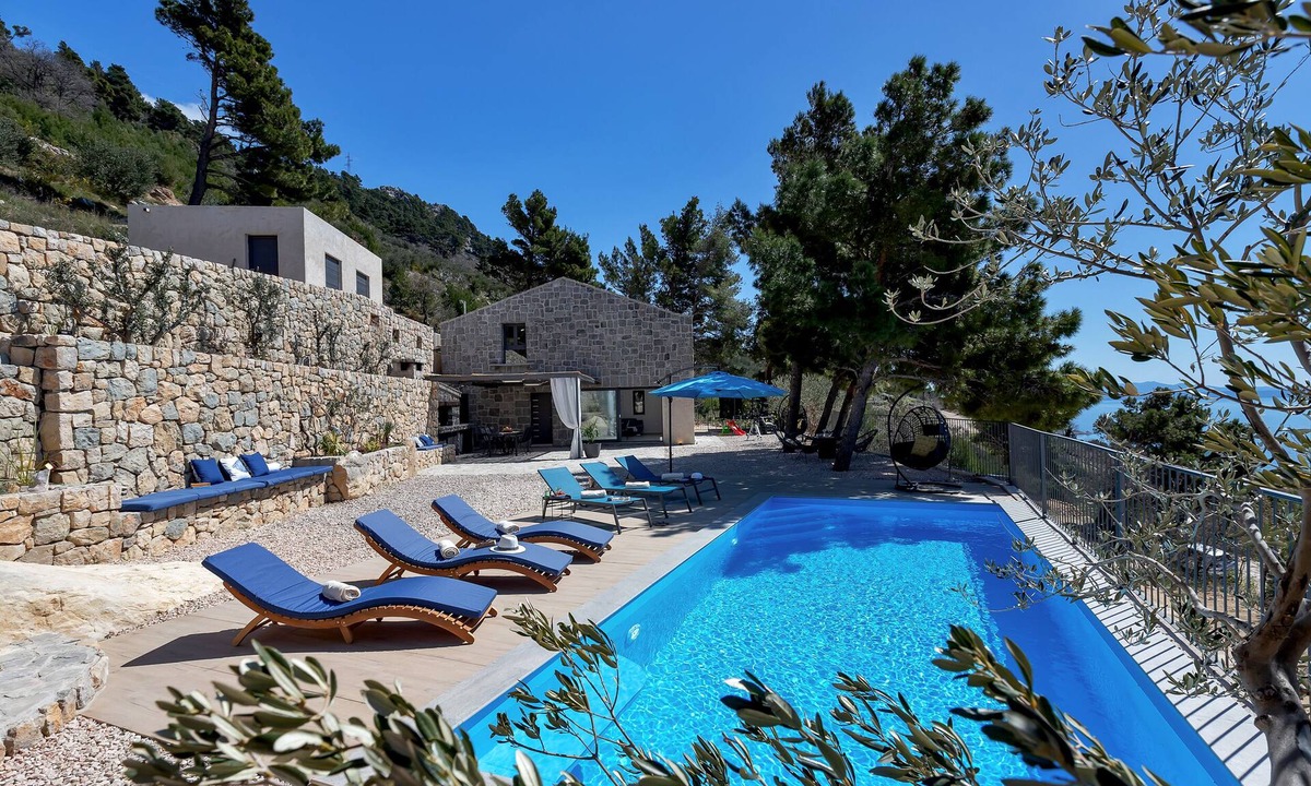 Krvavica House | Villa EagleStone with perfect privacy - large outdoor space with pool and view