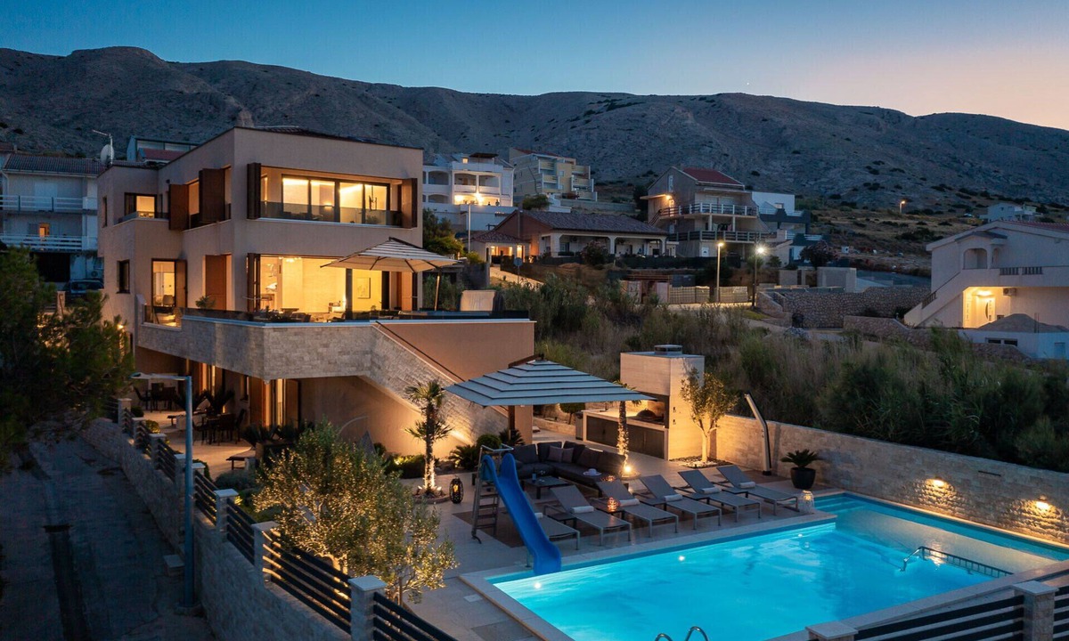Pag Villa | Villa Emma on Island Pag for 14 persons with sea view, wellness & pool heating
