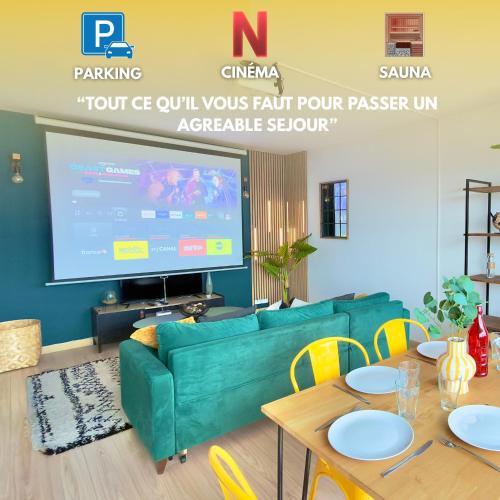 Centre Ville Apartment | Vue Toits d Amiens Sauna & Cinéma Balcon Parking