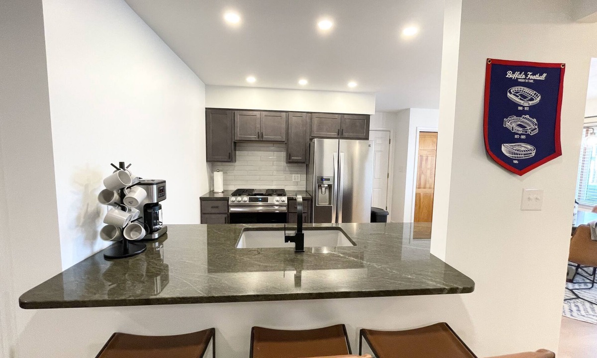 Orchard Park House | Walk to Highmark Stadium-Game Room-Front Deck -Big Lot