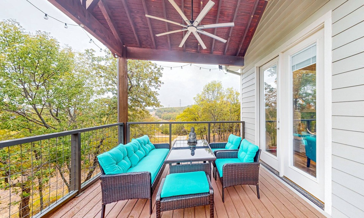 Bowie House | Waterfront home with views of Amon G. Carter Lake with large yoga deck
