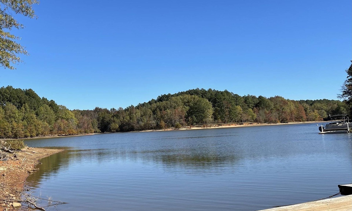 Clarksville House | WATERFRONT LOG HOME/HOT TUB/2 FIREPLACE/77" TV/STARLINK/nLG DECK/FIRE PIT