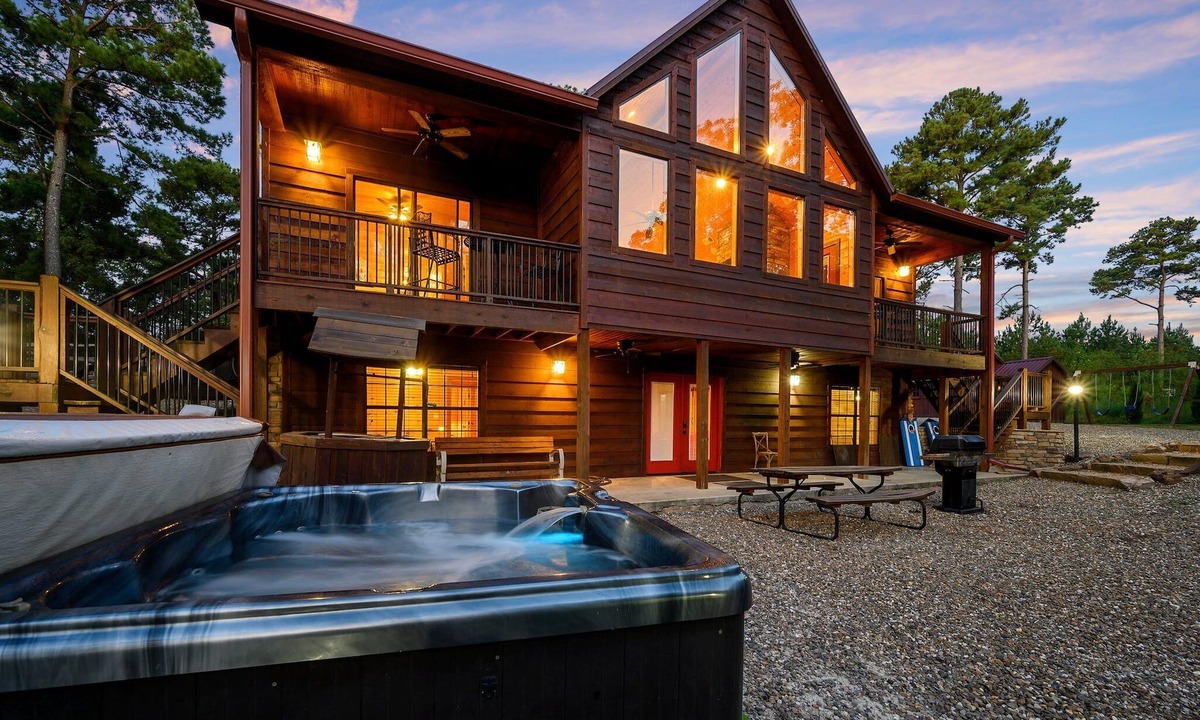 Broken Bow Cabin | Waterfront On The Mt. Fork River, Fox Island Is Totally Secluded and Private!