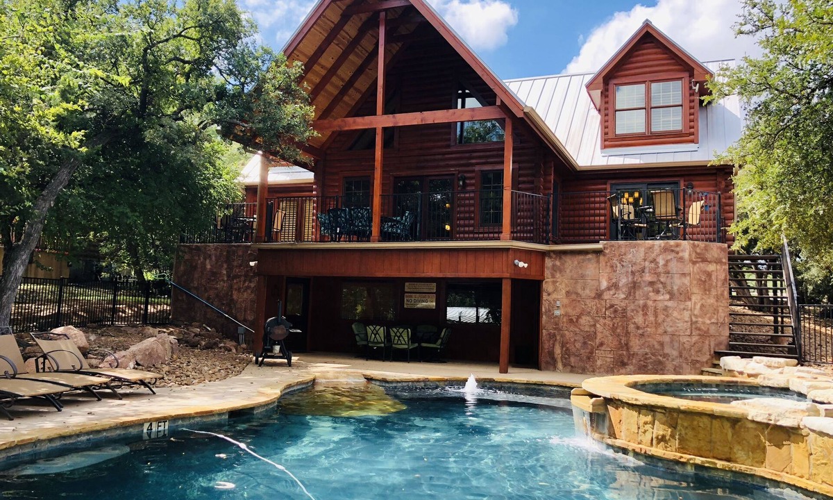 Marble Falls Cabin | Waterfront Retreat w/Pool, Hot Tub & Game Room