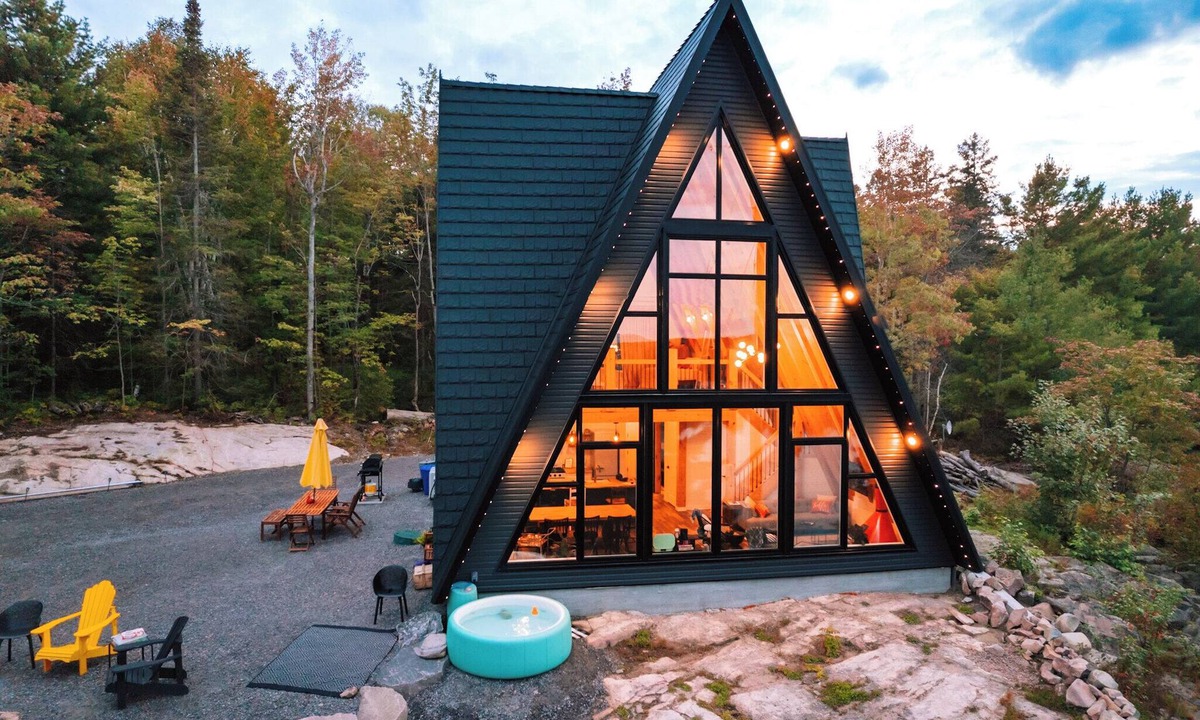 Alban Cabin | Waterfront Timber A-Frame Cabin on French River