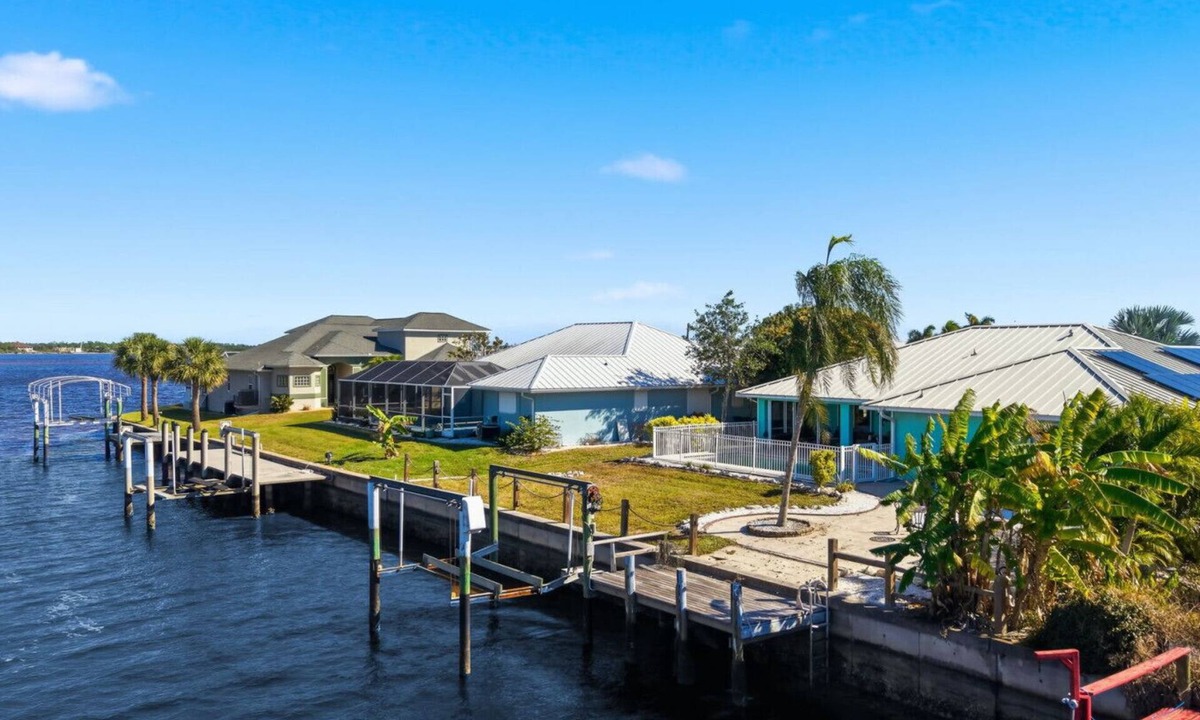 Gulf Cove House | Waterfront Villa w Pool, Dock & Gulf Access!