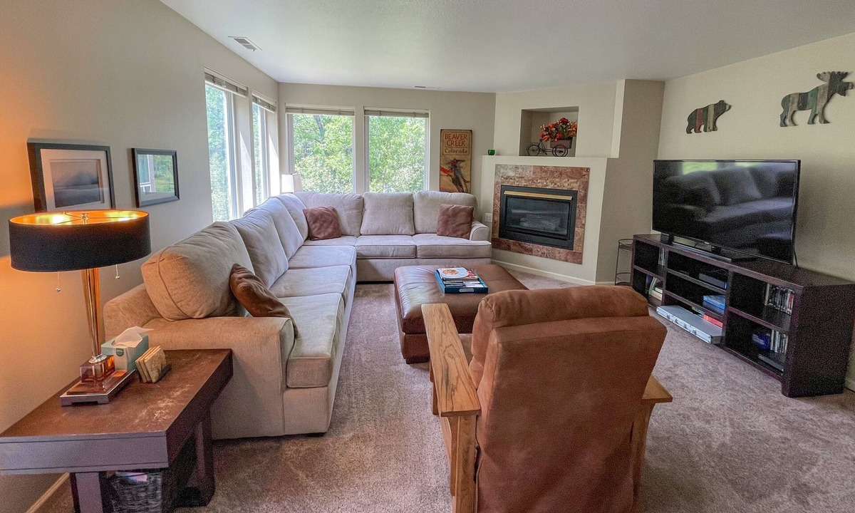 Avon Condo | Waterview Mountain Condo | Patio, Fireplace & Views - Near Skiing/Eagle River