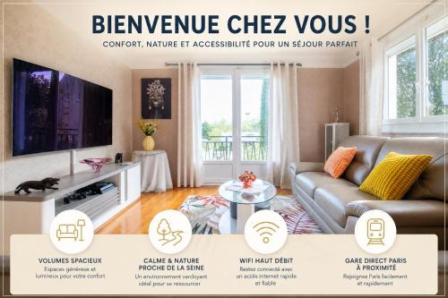 Seine-et-Marne Apartment | Wifi, Balcon, Spacieux - Chez Bibi & Perfect