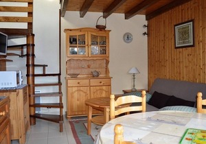 2-room mezzanine chalet for 7, pets allowed, balcony, equipped kitchen